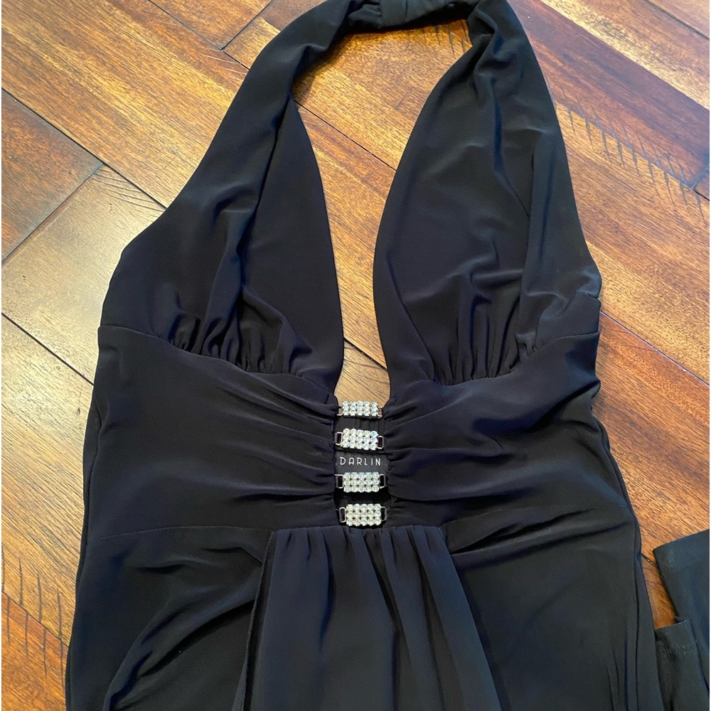 Black low cut maxi dress